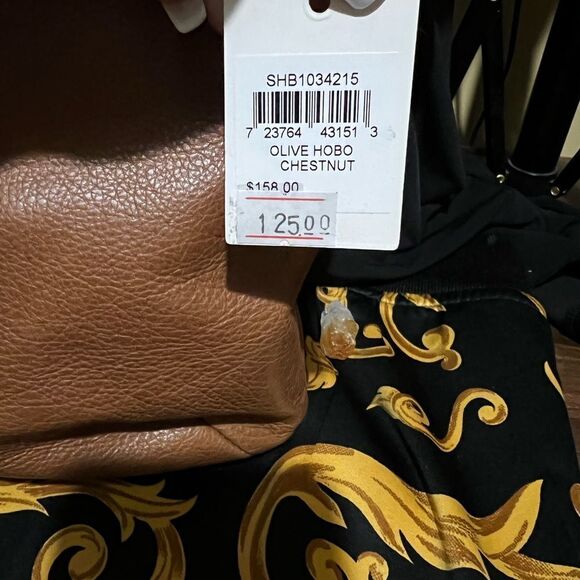 BRAND NEW FOSSIL OLIVE HOBO CHESTNUT LEATHER BAG - Picture 6 of 6